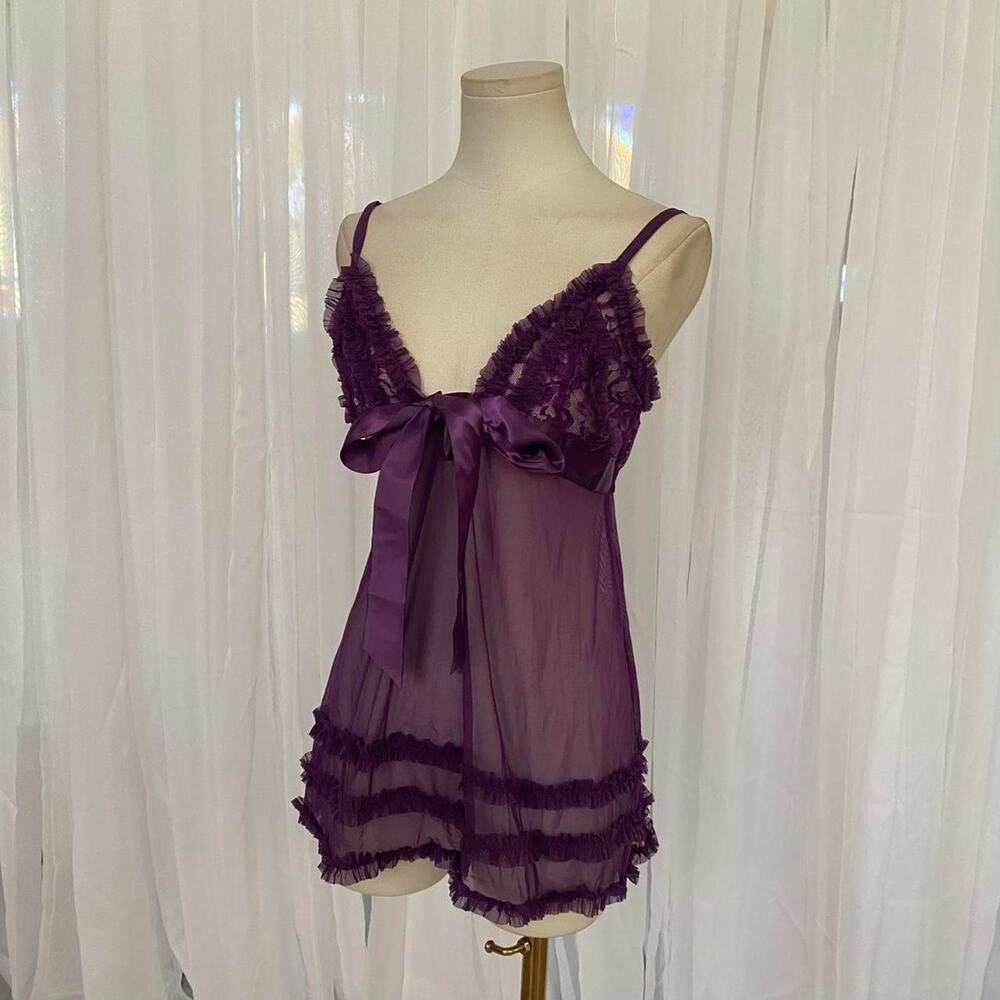 Vintage purple lace babydoll top